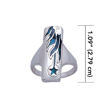 Goddess and Star with Enamel Silver Ring TR3419 - Jewelry